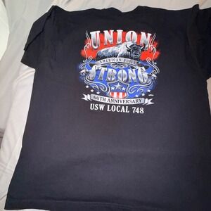 Bayside USW Local 748 Union Strong T-Shirt Mens 3XL Black Good Buffalo Graphic